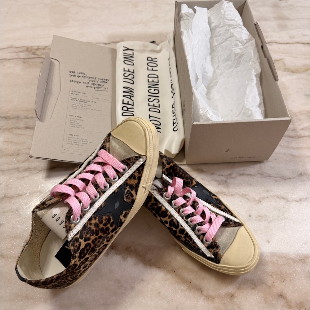 Golden Goose Leopard Print VSTAR2